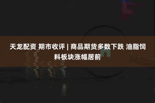 天龙配资 期市收评 | 商品期货多数下跌 油脂饲料板块涨幅居前